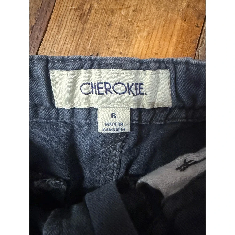 Cherokee Kids Size 6 Adjustable Cargo Pants Y2K Skater Utility Baggy Gray